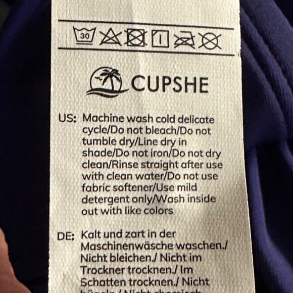 CUPSHE Women’s One Piece Swimsuit L Purple Twist Cutout Ruched Adjustable Straps - Picture 8 of 9